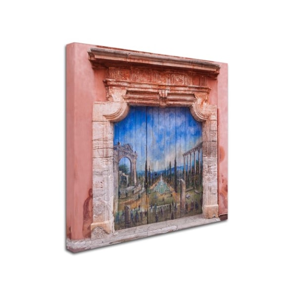 Michael Blanchette Photography 'Old Painted Door' Canvas Art,35x35